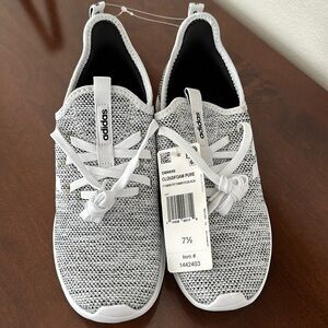 Brand new Adidas sneakers in white, grey and black speckled